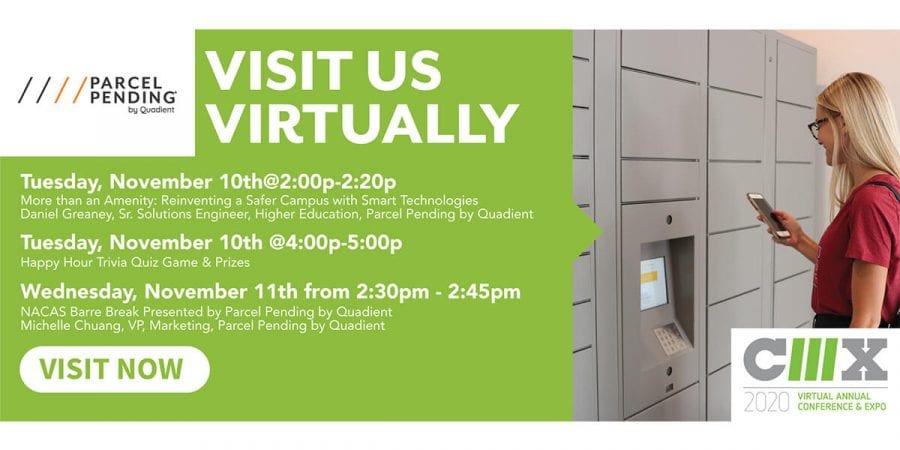 Quadient to Showcase Smart Locker and Tracking Solutions for Colleges and Universities at NACAS C3X Virtual Conference & Expo | Parcel Pending by Quadient Newsroom