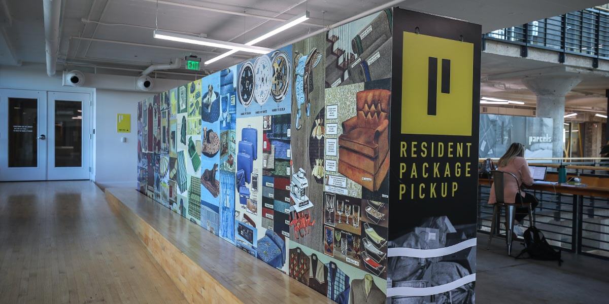 Resident Package Pickup lockers at Parcels at Concourse